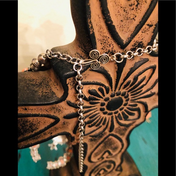 SILVER SQUASH BLOSSOM NECKLACE - Picture 4 of 7